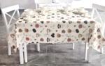 Ralex Pucioasa Față de masă rotundă 140 cm antimurdărire, Cafea și biscuiți Crem (500.109-92238) Fata de masa
