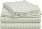 HomePuls Cearsaf de pat 2 persoane king size Damasc Bumbac 100% tip Hotel cu dunga 1 cm, 240x260 cm, Crem Deschis (CPF.146-crem-deschis)