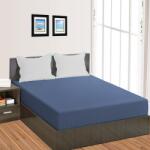 HomePuls Cearsaf de pat cu elastic Damasc Policoton dunga 1 cm, 230x250 cm pentru saltea 180x200 cm, Bleu (200.13-bleu)