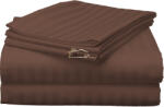 HomePuls Cearsaf de pat dublu king size Damasc Policoton dunga 1 cm, 230 x 260 cm, Maro (CPF.117-maro)