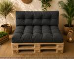 Ralex Pucioasa Set perne grădină Pallet Soft Seating 80x120 cm Negru (1) (400.432-111566)