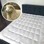 Ralex Pucioasa Protecție saltea pat 140x200 cm, umplutură de lână, matlasata 100% naturală, Pucioasa (PRL140)