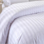 HomePuls Cearsaf de pilota 1 persoana Damasc Bumbac 100% tip Hotel cu dunga 1 cm, 140x220 cm, Alb (300.146-alb)