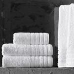 Ralex Pucioasa Prosop baie de fata 50x90 cm Bumbac 100% Bordura Linii 550 grame/mp Alb (100.83-BL-alb) Prosop