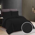 Ralex Pucioasa Cuvertura matlasata pat UNI 230x250 cm cu 2 fete perne 50x70 cm, model romb, Negru Pucioasa (300.291-negru)