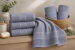 Ralex Pucioasa Set 4 prosoape baie 70x140 cm si 50x90 cm Bumbac 100%, Greek Border 500 grame/mp, Silver Dune (24.S-110229) Prosop