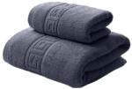 Ralex Pucioasa Set 2 prosoape baie 70x140 cm si 50x90 cm Bumbac 100%, Greek Border 500 grame/mp, Gri Inchis (25.S-gri-inchis) Prosop