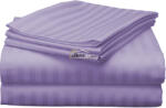 HomePuls Cearsaf de pat 2 persoane Damasc Policoton dunga 1 cm, 220 x 230 cm, Lila Iris (CPF.133-lila-iris)