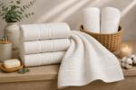 Ralex Pucioasa Pachet 10 prosoape baie HoReCa 70x140 cm Bumbac 100%, Greek Border 500 grame/mp, Desert Ivory (100.279-10-110274) Prosop