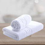 Ralex Pucioasa Set 2 prosoape baie corp 70x140 cm si fata 50x90 cm Bumbac 100% Greek Border 550 grame/mp, Alb (400.601-alb) Prosop