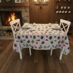 Ralex Pucioasa Față de Masă Rotundă Antimurdărire cu Motive Festive, 160 cm, Gri (500.110-102208) Fata de masa