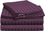 HomePuls Cearsaf de pat 1 persoana Damasc Bumbac 100% tip Hotel cu dunga 1 cm, 160x240 cm, Mov (CPF.118-mov)