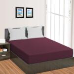 HomePuls Cearșaf pătuț copii cu elastic Damasc Policoton dungă 1 cm, 110x170 cm pentru saltea 60x120 cm, Roșu Vișiniu (500.202-visiniu)