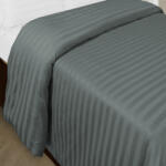 HomePuls Cearsaf de pilota 2 persoane Damasc Policoton dunga 1 cm, 180 x 220 cm, Gri Inchis (alx.58-gri-inchis)