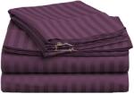 HomePuls Cearsaf de pat cu elastic Damasc Bumbac 100% dunga 1 cm, 190x250 cm pentru saltea 140x200 cm, Mov (400.103-mov)