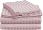 HomePuls Cearșaf pătuț copii cu elastic Damasc Bumbac 100% dungă 1 cm, 110x170 cm pentru saltea 60x120 cm, Roz Pudră (500.201-roz-pudra)