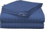 HomePuls Cearsaf de pat dublu king size Damasc Policoton dunga 1 cm, 230 x 260 cm, Albastru (CPF.117-albastru)