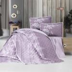 Clasy Cuvertura matlasata pat dublu, 240x260 cm si 2 Fete perne 50x70 cm, Clasy Mov BOVA V2 (300.158-bova-v2)