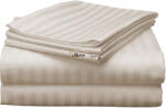 HomePuls Cearsaf de pat 2 persoane Damasc Policoton dunga 1 cm, 220 x 230 cm, Bej Cappuccino (cpf.133-bej-cappuccino)