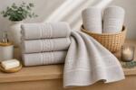 Ralex Pucioasa Set 2 prosoape baie 70x140 cm si 50x90 cm Bumbac 100%, Greek Border 500 grame/mp, Café Sahara (25.S-110311) Prosop