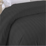 HomePuls Cearsaf de pilota 1 persoana Damasc Bumbac 100% tip Hotel cu dunga 1 cm, 140x220 cm, Negru (300.146-negru)