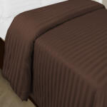 HomePuls Cearsaf de pilota pat dublu Damasc Policoton dunga 1 cm, 160 x 220 cm, Maro (400.60-maro)
