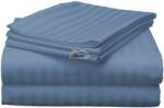 HomePuls Cearsaf de pat dublu extra large Damasc Policoton dunga 1 cm, 230x260 cm, Bleu (CPF.117-bleu)