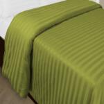 HomePuls Cearsaf de pilota pat dublu Damasc Policoton dunga 1 cm, 160x220 cm, Verde Olive (400.60-verde-olive)