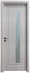 Novo Doors Usa Interior din MDF Novo Doors ND93 LUX PREMIUM, Cadru din Lemn Masiv, KIT COMPLET, Toc Reglabil de 10 CM INCLUS, Plinta pe Ambele Parti (Culoare: Alb, Dimensiune: 60 cm, Maner: Patrat argintiu crom,