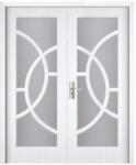 Novo Doors Usa Dubla de Interior din MDF Novo Doors ND220, Geam Sablat, Cadru din Lemn Masiv, KIT COMPLET, Toc , Manere si balamale incluse (Culoare: Stejar Auriu, Toc: Fix, Dimensiune: 160 cm, Maner: Patrat aur