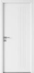 Novo Doors Usa Interior din MDF Novo Doors ND19 LUX PREMIUM, Cadru din Lemn Masiv, KIT COMPLET, Toc Reglabil de 10 CM INCLUS, Plinta pe Ambele Parti (Culoare: Alb mat, Dimensiune: 60 cm, Maner: Patrat negru inch