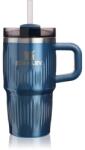 Stanley Quencher H2. O Fluted Tumbler pahar din oțel inoxidabil cu pai mic Glacial Blue Shine 1 buc