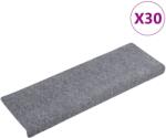 vidaXL 30 db öntapadós lépcsőszőnyeg, világosszürke, téglalap alakú széllel, 65 x 21 x 4 cm 3365694 (3365694)