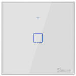 SONOFF intrerupator inteligent simplu cu touch sonoff t2eu1c tx, wi-fi, compatibil amazon alexa si google assistant, sticla, alb (6920075742008)