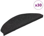 vidaXL 30 db fekete öntapadó lépcsőszőnyeg 65 x 22, 5 x 3, 5 cm 3365907 (3365907)