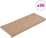 vidaXL 30 db bézs öntapadó lépcsőszőnyeg 65 x 24, 5 x 3, 5 cm 3365898 (3365898)