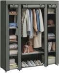 SONGMICS wardrobe, fabric wardrobe, with non-woven fabric cover, folding wardrobe with clothes rail, 45 x 150 x 175 cm, 12 shelves, metal frame, wardrobe for bedroom, sage green LSF003C02