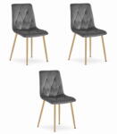  Valora TYRA szék, sötétszürke bársonyfa lábak x3