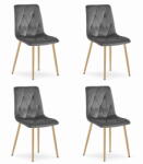  Valora TYRA szék, sötétszürke bársonyfa lábak x4