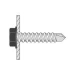 EmaConstruct Polikarbonát csavar, 4, 8x25 mm, alátéttel, fémszerkezetre rögzíthető, DIN7504K, horganyzott