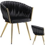 Jumi Scaun Molto cu picioare aurii, negru 41328 (CM-332805)