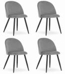  Valora BELLO Szék Világosszürke Bársony Modern Design x4