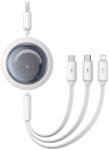 Baseus Cablu de încărcare rapidă 3in1 Baseus Free2Draw, USB la micro USB+USB-C+Lightning, 3.5A, 1.1m (alb)