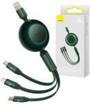 Baseus Cablu USB 3-în-1 Baseus Bright Mirror 2 - micro-USB/ USB-C/ Lightning 66W / 2A 1.1m (Verde)