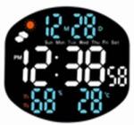 Elekom Дигитален Часовник с Аларма EK-3816L, 12/24 формат, Две възможни аларми, функция "Snooze", Термометър с Влагомер, Календар, Дистанционно управление (EK-3816L) Будилник