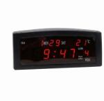 Elekom Дигитален Часовник с Аларма EK-909, 24-часов формат на часа, функция "Snooze", Термометър (ЕК-909) Будилник