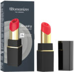 Womanizer Beauty - rúzs alakú léghullámos csiklóizgató (fekete) - erotikasziget