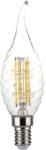 V-TAC LED izzó átlátszó filament gyertya alakú E14, 4w, 3000K, meleg fehér, 400lm, 300°, CRI>80, V-TAC, 214308 (214308)