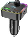 hoco. E81 Fekete USB A + USB C QC3.0 PD 30W Autós Töltő FM Transmitterel