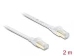 Delock Cablu retea RJ45 Flat Cat. 8.1 FTP 2m Alb, Delock 81026 (81026)